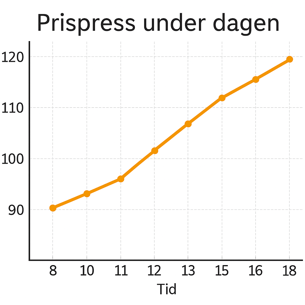 Pristryck per tid på dagen (index)
